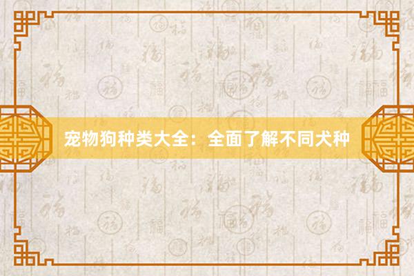 宠物狗种类大全：全面了解不同犬种